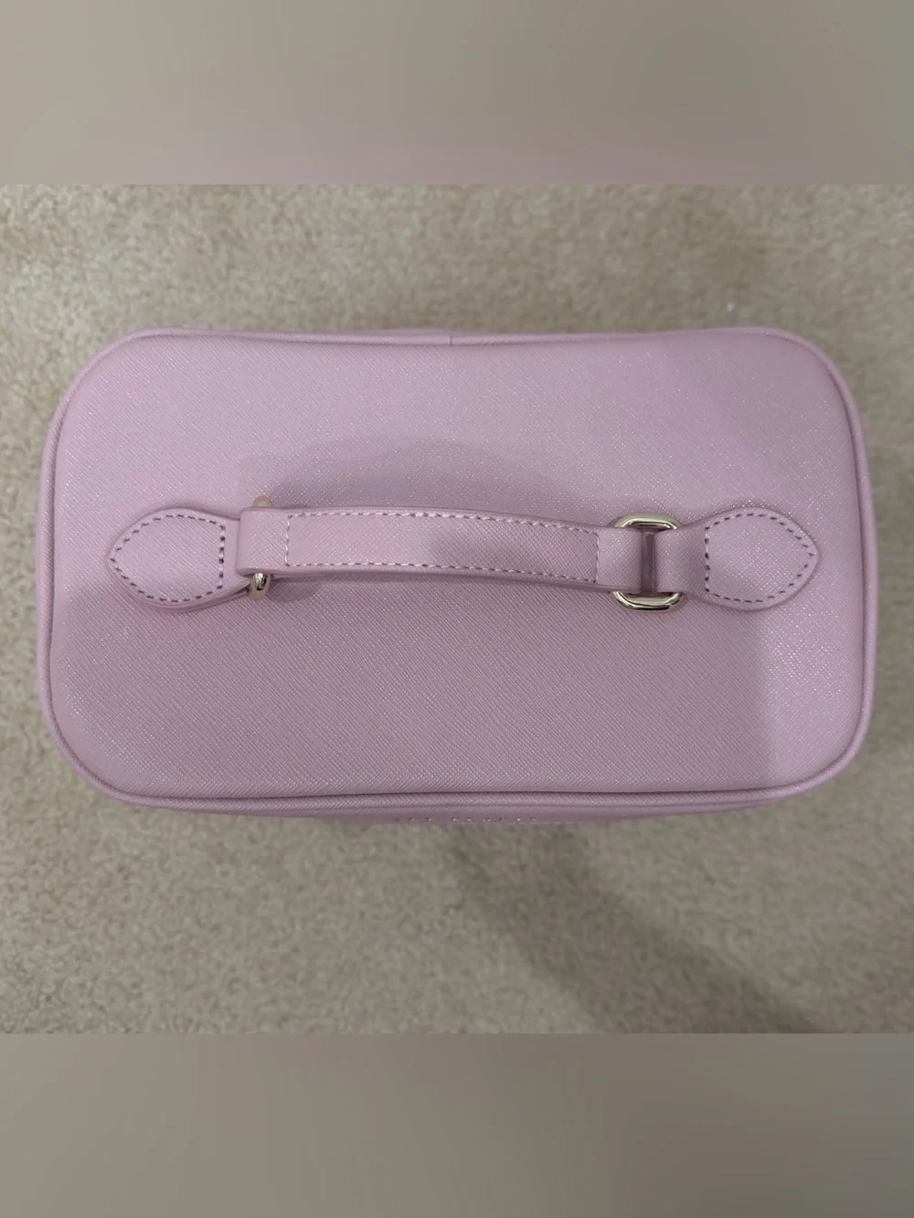 Sly Beauty Pink Vegan Leather Makeup Train Case Cosmetic Organizer